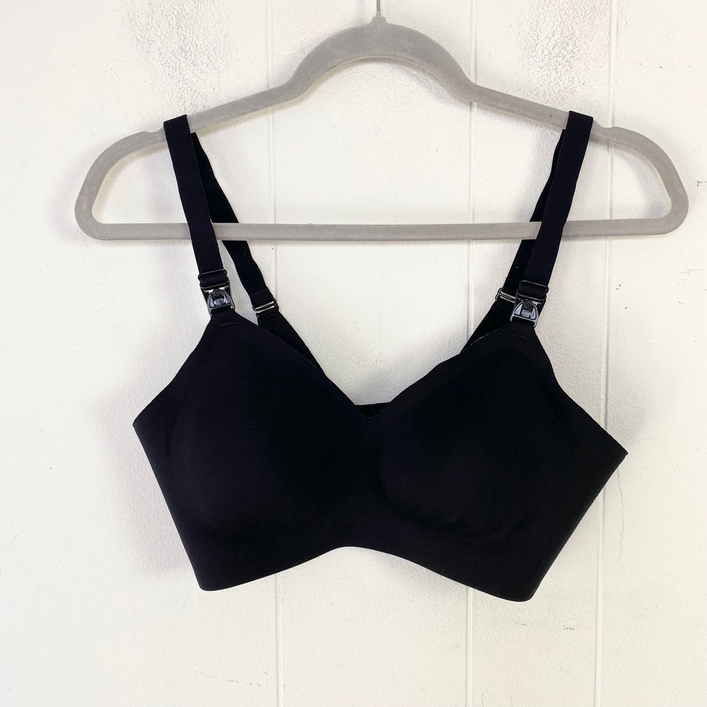Momcozy Womens Size Medium Nursing Bra Black Seamless Wireless